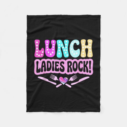 Lunchdames rock lunchdame squad groovy terug naar fleece deken (Voorkant)