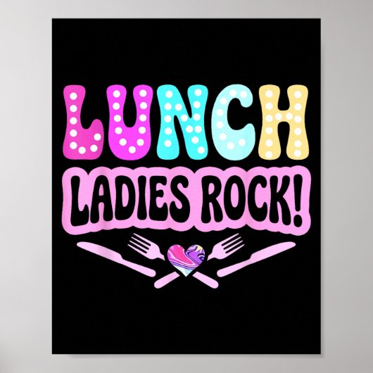Lunchdames rock lunchdame squad groovy terug naar poster (Voorkant)