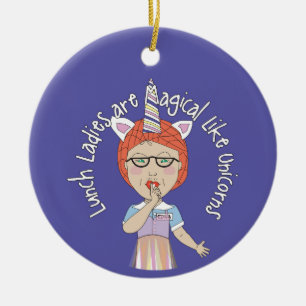 Lunchdames zijn magisch net als eenhoorns keramisch ornament