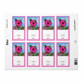 Lunchdatum bijen op Pink Flower Etiket (Full Sheet)