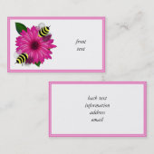 Lunchdatum bijen op Pink Flower Visitekaartje (Voorkant / Achterkant)