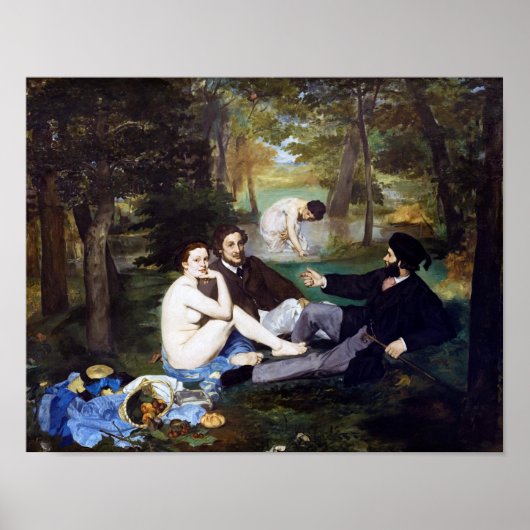Luncheon aan de Grass, Manet Poster (Voorkant)