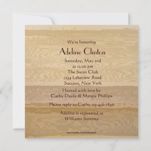 Luncheon Bridal Shower Kaart (Achterkant)