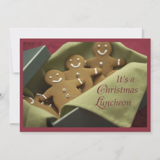 Luncheon Gingerbrood - Uitnodiging voor kerstmis (Voorkant)