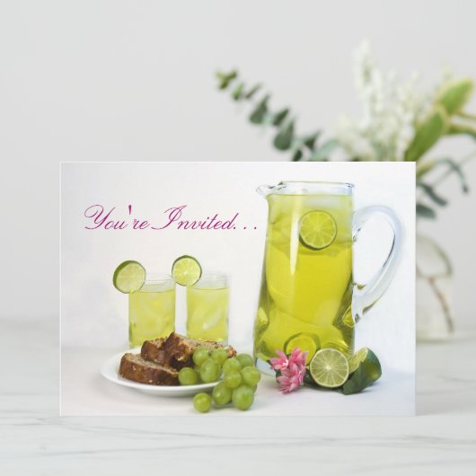 Luncheon Invitation - Beverages Kaart (Staand voorkant)