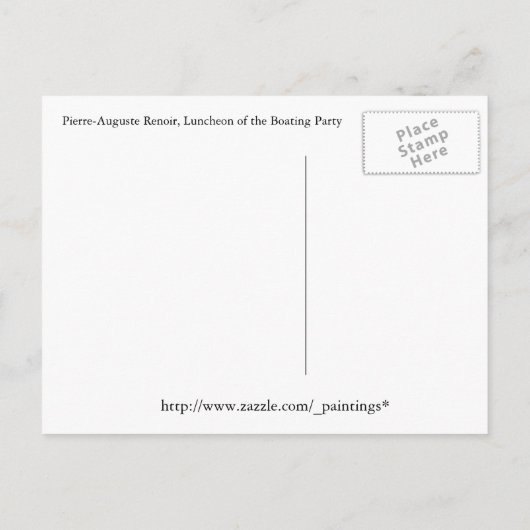 Luncheon of the Boating Party by Renoir Uitnodiging Briefkaart (Achterkant)