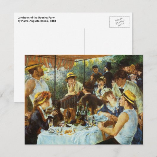 Luncheon of the Boating Party door Pierre Renoir Briefkaart (Voorkant / Achterkant)