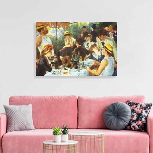 Luncheon of the Boating Party door Pierre Renoir Canvas Afdruk (Insitu (Woonkamer))