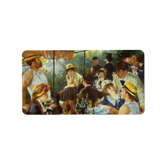 Luncheon of the Boating Party door Pierre Renoir Etiket (Voorkant)