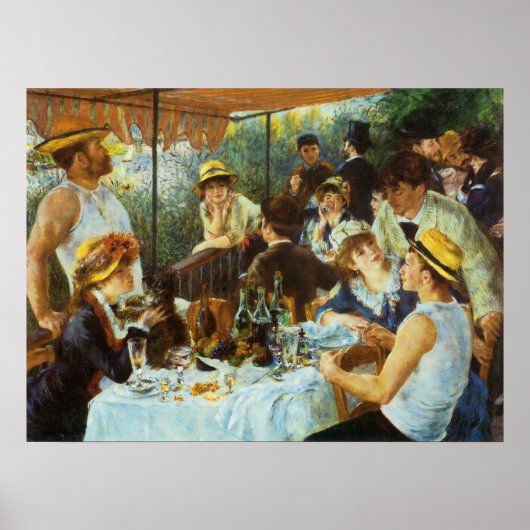 Luncheon of the Boating Party door Pierre Renoir Poster (Voorkant)