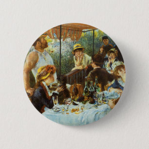 Luncheon of the Boating Party door Pierre Renoir Ronde Button 5,7 Cm