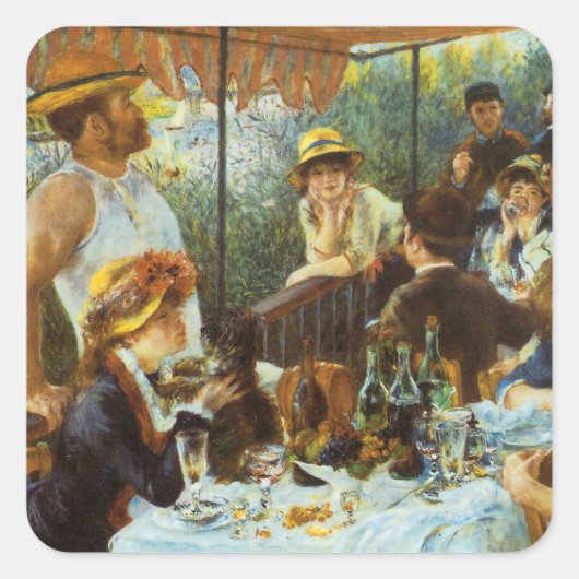 Luncheon of the Boating Party door Pierre Renoir Vierkante Sticker (Voorkant)