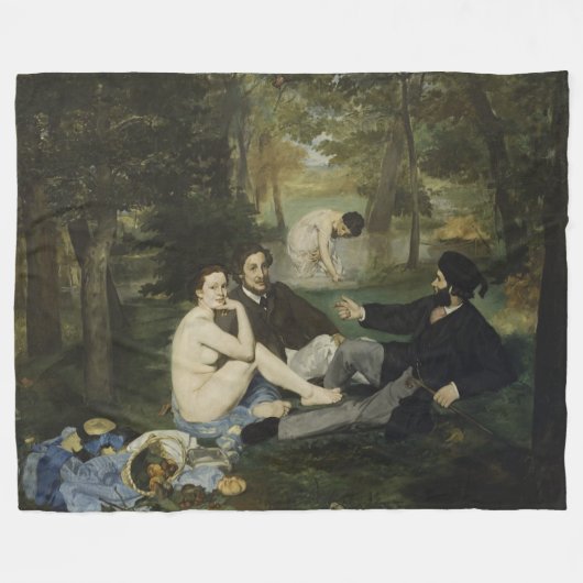 Luncheon op de gras door Edouard Manet Fleece Deken (Voorkant (Horizontaal))