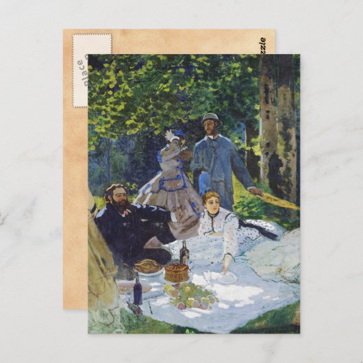 Luncheon op de gras, het Center Panel Claude Monet Briefkaart (Voorkant / Achterkant)