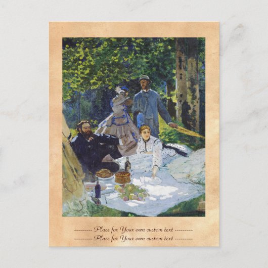 Luncheon op de gras, het Center Panel Claude Monet Briefkaart (Voorkant)