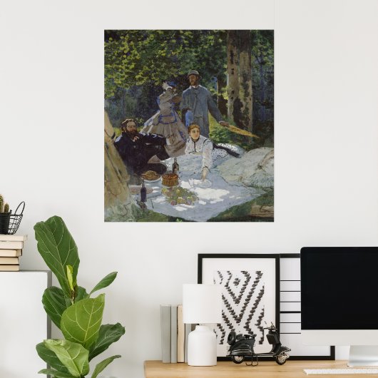 Luncheon op het centrale paneel Grass (1865) Poster (Thuiskantoor)