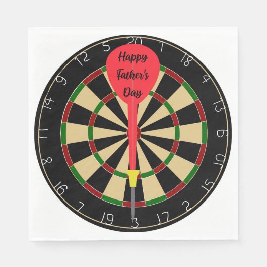 Luncheon servet met dartbord voor vaderdag (Voorkant)