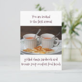 Luncheon Uitnodigingen Gegrilde Kaas Tomatensoep (Staand voorkant)