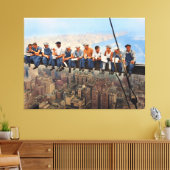 Lunchtijd boven een wolkenkrabber geremasterd 1932 canvas afdruk (Insitu (Woonkamer))