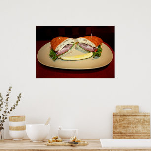 Lunchtijd Sandwich Glimlach Poster