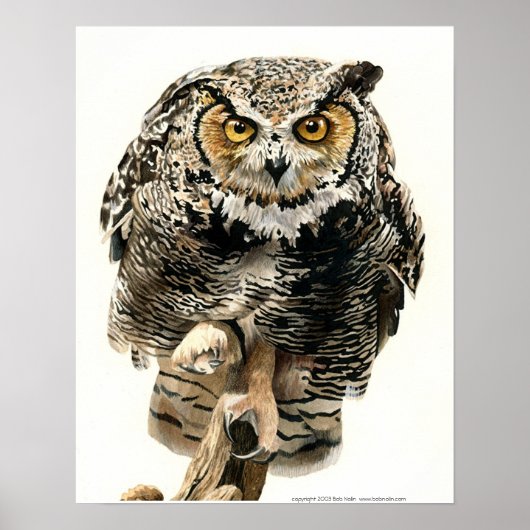 Lunchtime - Great Horned Owl Poster (Voorkant)