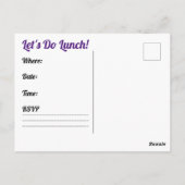 Lunchtime Invitation Post Cards Briefkaart (Achterkant)