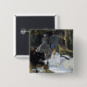 Lunchtime on the Grass Vierkante Button 5,1 Cm (Voorkant /achterkant)