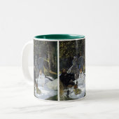 Lunchtime op de gras tweekleurige koffiemok (Voorkant links)