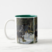 Lunchtime op de gras tweekleurige koffiemok (Links)