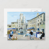 Lunchtime op een marktplein in Toscane Briefkaart (Voorkant / Achterkant)
