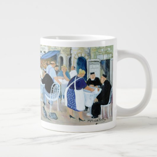 Lunchtime op een marktplein in Toscane Grote Koffiekop (Rechts)