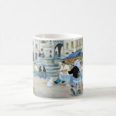 Lunchtime op een marktplein in Toscane Koffiemok (Center)