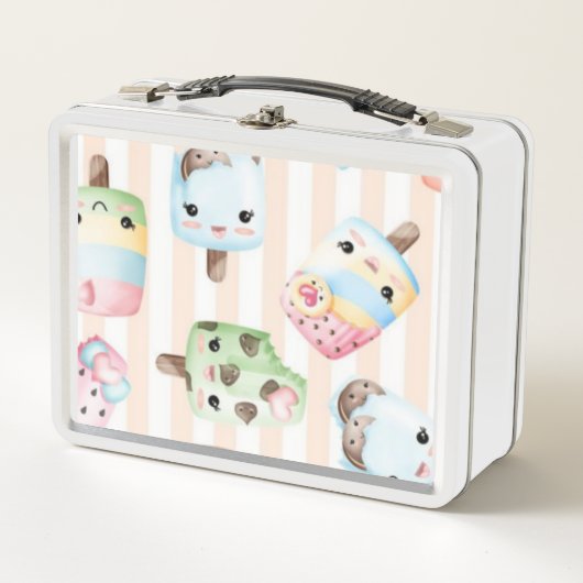 Lunchtime Sundaes: Witte Lunchbox met een Koel IJs (Voorkant)