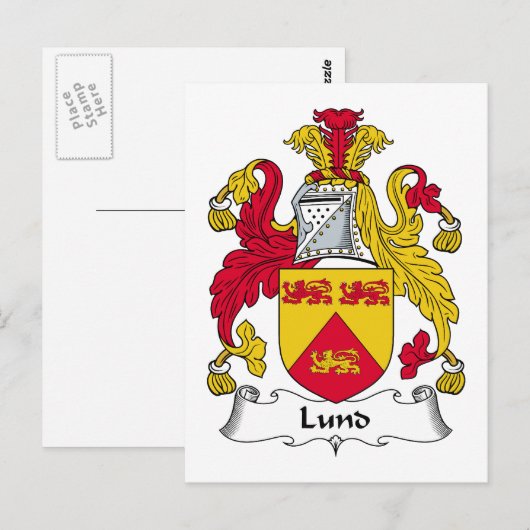 Lund Family Crest Briefkaart (Voorkant / Achterkant)