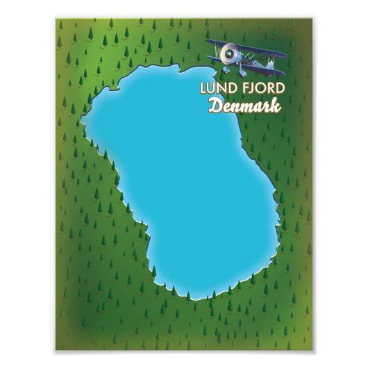 Lund Fjord Denemarken kaart Foto Afdruk (Voorkant)