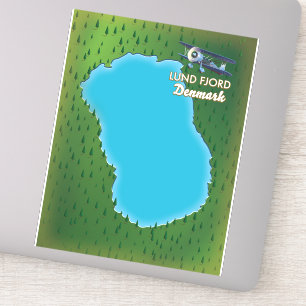 Lund Fjord Denemarken kaart Sticker