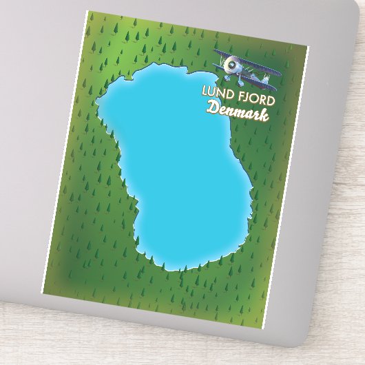 Lund Fjord Denemarken kaart Sticker (Detail)