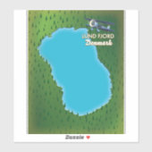 Lund Fjord Denemarken kaart Sticker (Vel)