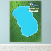 Lund Fjord Denmark-kaart Canvas Afdruk (Insitu (Houten vloer))