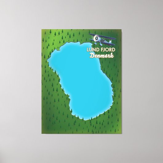 Lund Fjord Denmark-kaart Canvas Afdruk (Voorkant)