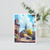 Lund Zweden vintage reisillustratie Briefkaart (Staand voorkant)