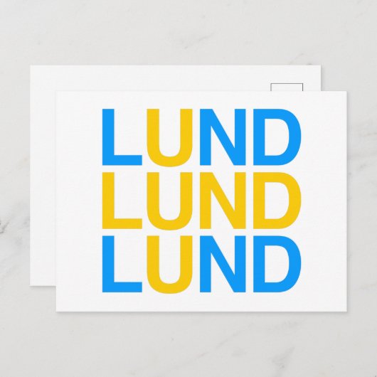LUND Zweedse vlag Briefkaart (Voorkant / Achterkant)