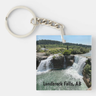 Lundbreck Falls - landschap van Alberta Sleutelhanger