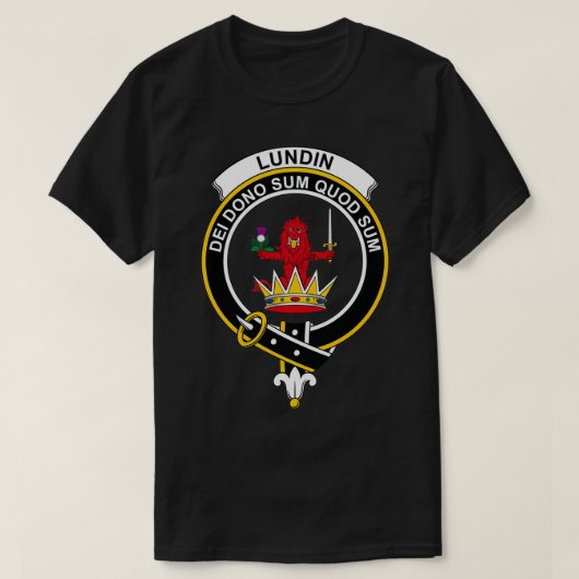 Lundin Crest Tartan Clan Schotse lan T-shirt (Design voorkant)