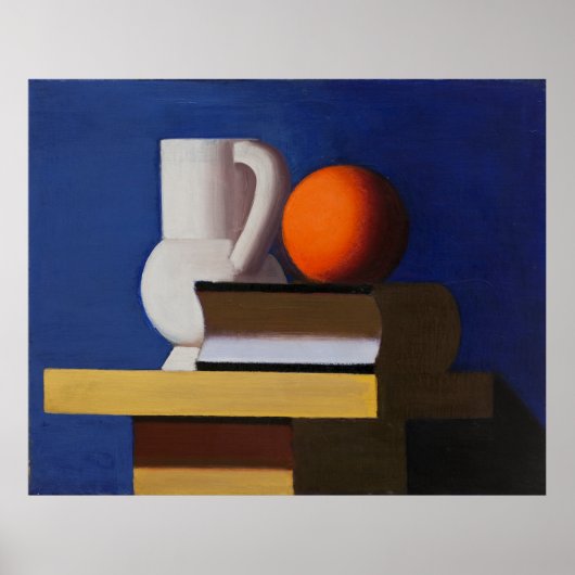 Lundstrøm's Arrangement met jug, sinaasappel en bo Poster (Voorkant)