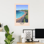 Lundy-baai Cornwall Moderne Reisposter Poster (Thuiskantoor)