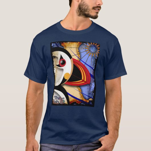 Lundy Puffin 3 Navy T-shirt (Voorkant)