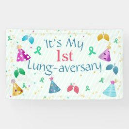 Lung-aversary Green Stripe Party Aangepast Spandoek