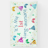 Lung-aversary Green Stripe Party Aangepast Spandoek (Verticaal)