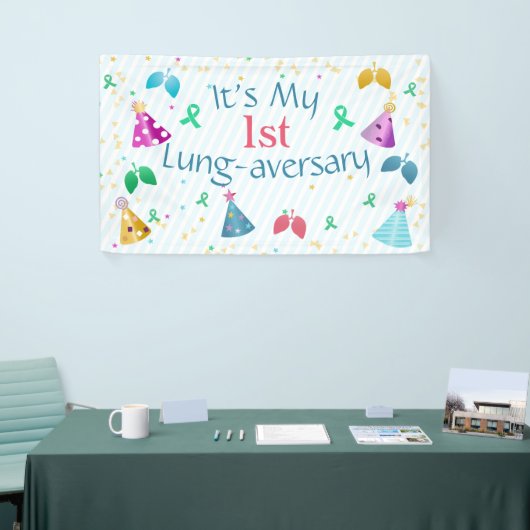 Lung-aversary Party aangepaste banner (Beurs)